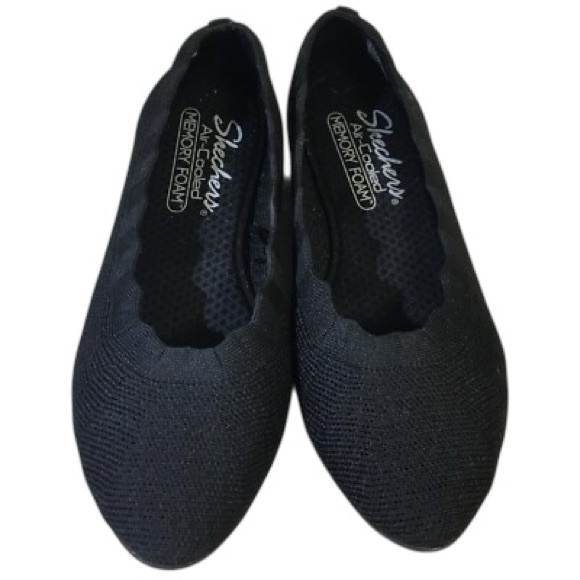 Skechers Shoes - Skechers Air Cooled Memory Foam Cleo 2.0 Love Spell Ballet Flat Slip On Black